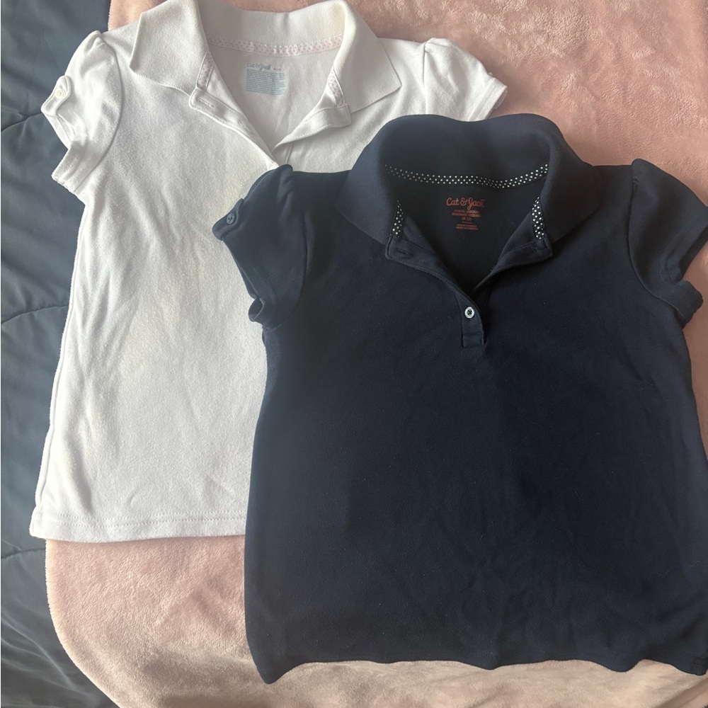 Cat & Jack Kids Polo Shirt Duo - White and Navy